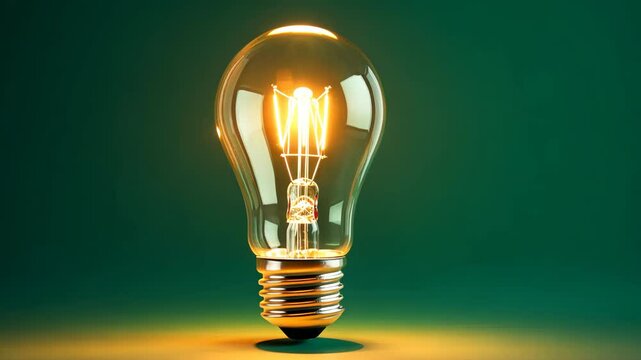 lighted light bulb, symbol of inspiration, new idea, insight and creative thinking. Used in business presentations, startups, educational and motivational materials