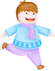 watercolor boy character