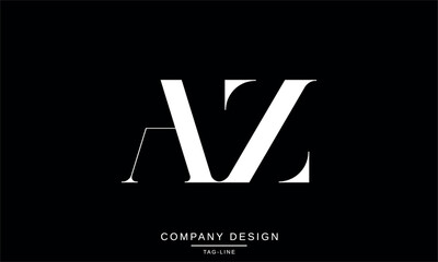 AZ, ZA Abstract Letters Logo Monogram Design Font Icon Vector
