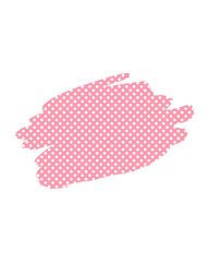 Abstract pink design with white polka dots, a textured, irregular shape.