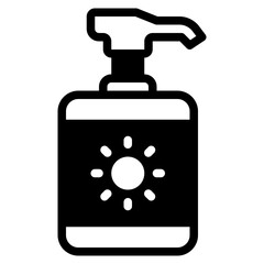 Sunblock Lotion Bottle Illustration