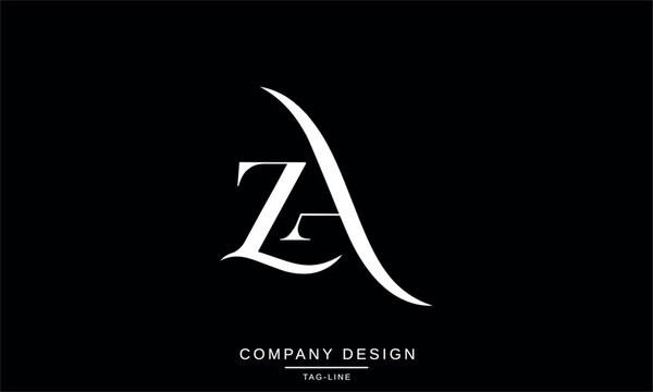 ZA, AZ Abstract Letters Logo Monogram Design Font Icon Vector