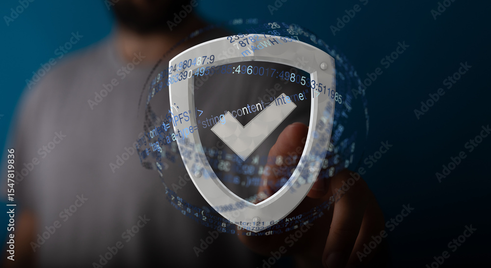 Poster Secure your data with robust cybersecurity.  Protect against threats.