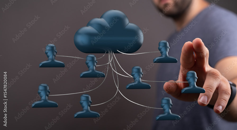 Aufkleber Seamless data sharing and secure collaboration.  Boost efficiency with cloud technology.