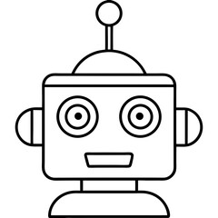 Cartoon Robot Head