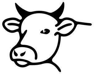 Cow, livestock, cattle, bovine and animalhusbandry. Agriculture, agricultural, farm, animal and pet, illustration