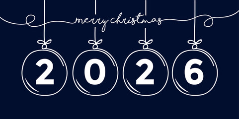 christmas balls 2026 blue holiday desing vector illustration