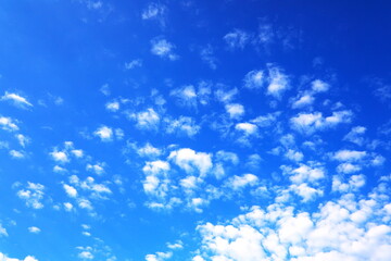 青空とふわふわした白い雲