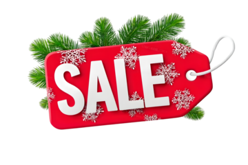 Christmas sale label on white. Ai Generated Images