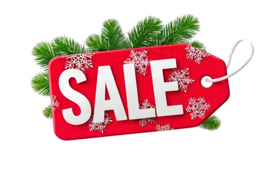 Christmas sale label on white. Ai Generated Images