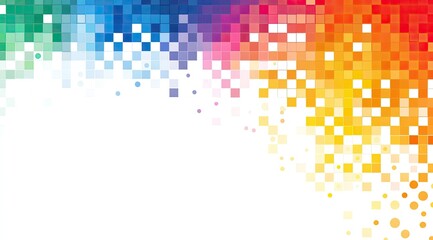 Colorful pixelated squares, digitally generated abstract background