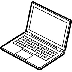 Simple open laptop icon