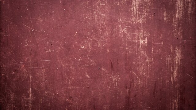 Scratched maroon textured background, grunge vintage surface, dark red backdrop