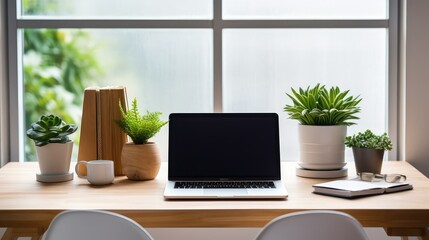 Fototapeta premium minimalist table with succulent