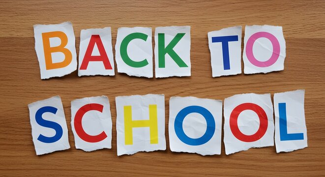 Back to School Lettering on Torn Paper - Powered by Adobe