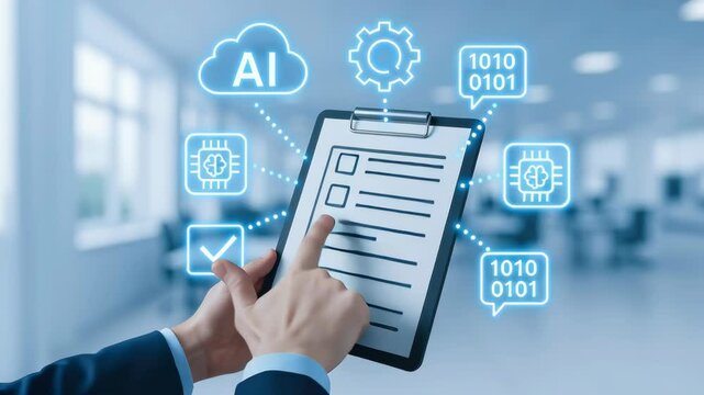 Automatic AI technology enhances task management with digital checklist for business and office, improving efficiency and accuracy modern technology