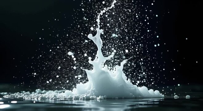 splash milk black background creating vivid contrast white liquid dark background resolution image