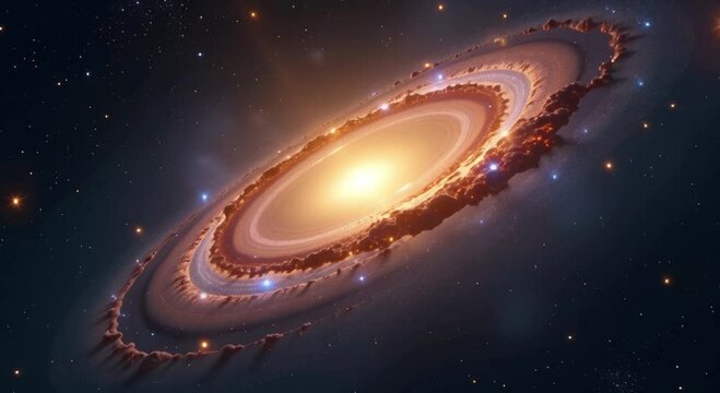 artist impression spiral galaxy constellation ngc stars background animated image depicting supermass