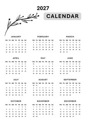 Calendar 2027