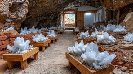 Exploring the fascinating crystal cave reveals a stunning display of natural wonders, where quartz formations shine, creating a mineralogical spectacle within the cavern