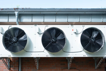 Outdoor air conditioning units, building cooling system, HVAC technology, urban infrastructure,...