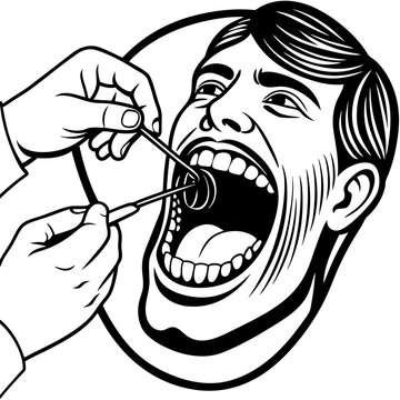 patient dental checkup black and white clip art preview
