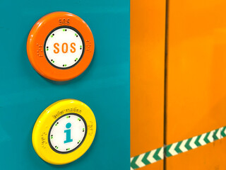 public service buttons for emergency and information interactive panel, SOS buttons with Braille,...