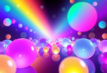 Vibrant gradient circles, glowing spheres, futuristic abstract background,  round,  color