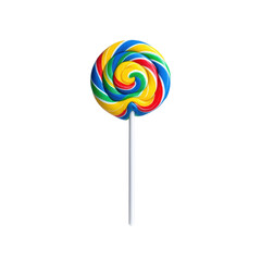 Colorful Swirled Lollipop Perfect for Sweet Treat and Candy Themes on transparent background