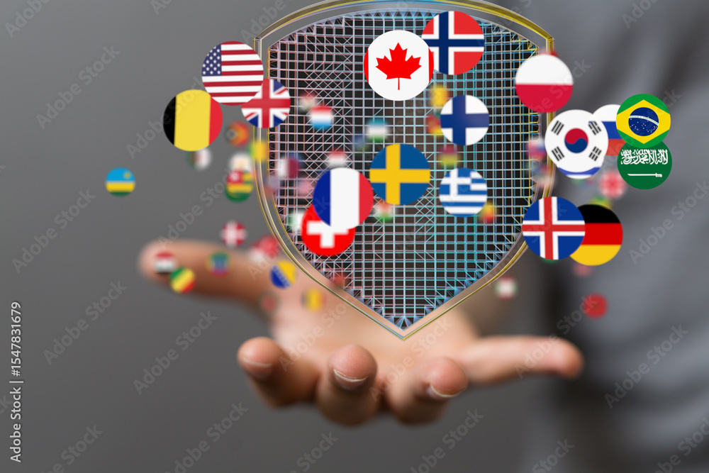 Poster Secure your data across borders.  Robust international cybersecurity solutions.