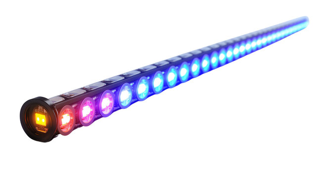 Math counting rods with embedded LEDs, Transparent background, PNG file