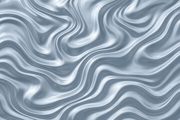 Smooth abstract background with silver silk-like waves. Elegant metallic pattern for fabric design, packaging, or digital projects.
