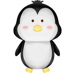 watercolor cute penguin