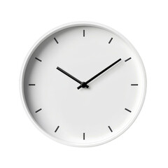 Modern white clock isolated on white background