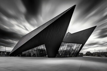 Modern Architectural Structure with Dynamic Angles and Textures
