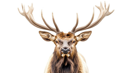 Majestic elk with full antlers Transparent background, PNG file