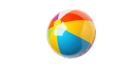 Colorful beach ball toy isolated on white background