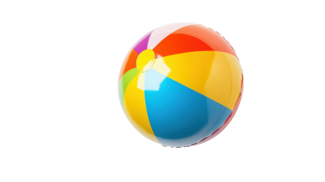 Colorful beach ball toy isolated on white background