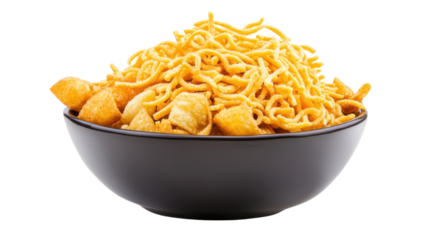 Sev snack on bowl isolated on white background