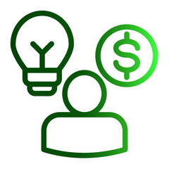 Innovation Idea Icon Outline Gradient Style for Creative Problem Solving.