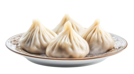Fresh steamy modak dumpling isolated on a white background