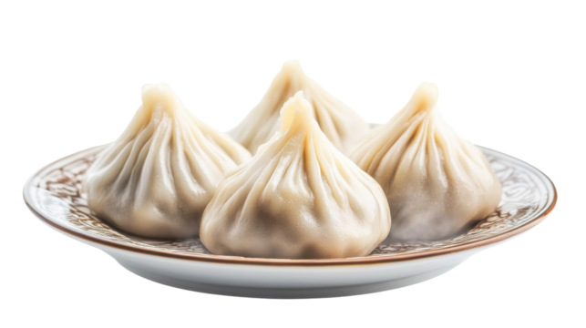 Fresh steamy modak dumpling isolated on a white background