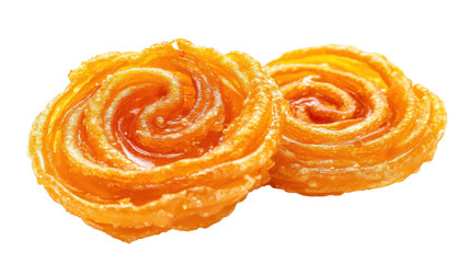 Original snack food in india. Jalebi isolated on a white background