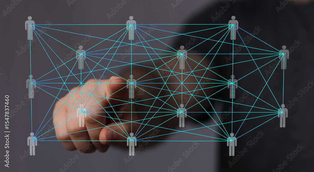 Poster Abstract image of a network, showing interconnectedness and global communication.