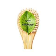 Bamboo Exfoliating Brush with Green Leaf - Soft and Natural Skin Care