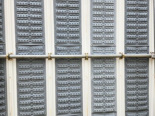 Construction site fence, iron pipe, iron pipe, construction site fence detail view, simple image
