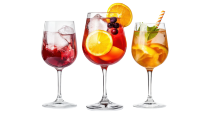 Wine cooler cocktail isolated on a white background