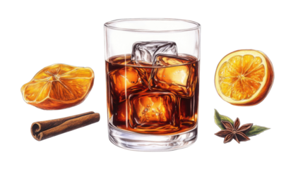 Old fashioned isolated on white background transparent