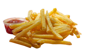 French fries and two sauces in containers