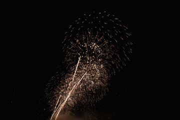 Golden Bright Firework Explosion Amazing Holiday Background